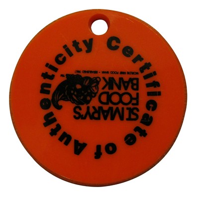1.5" Round Key Chain Token with One Color Imprint